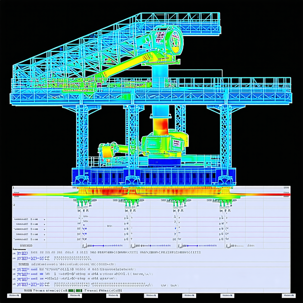 A Large Crane Is Shown In A Blue And Green Color Scheme
