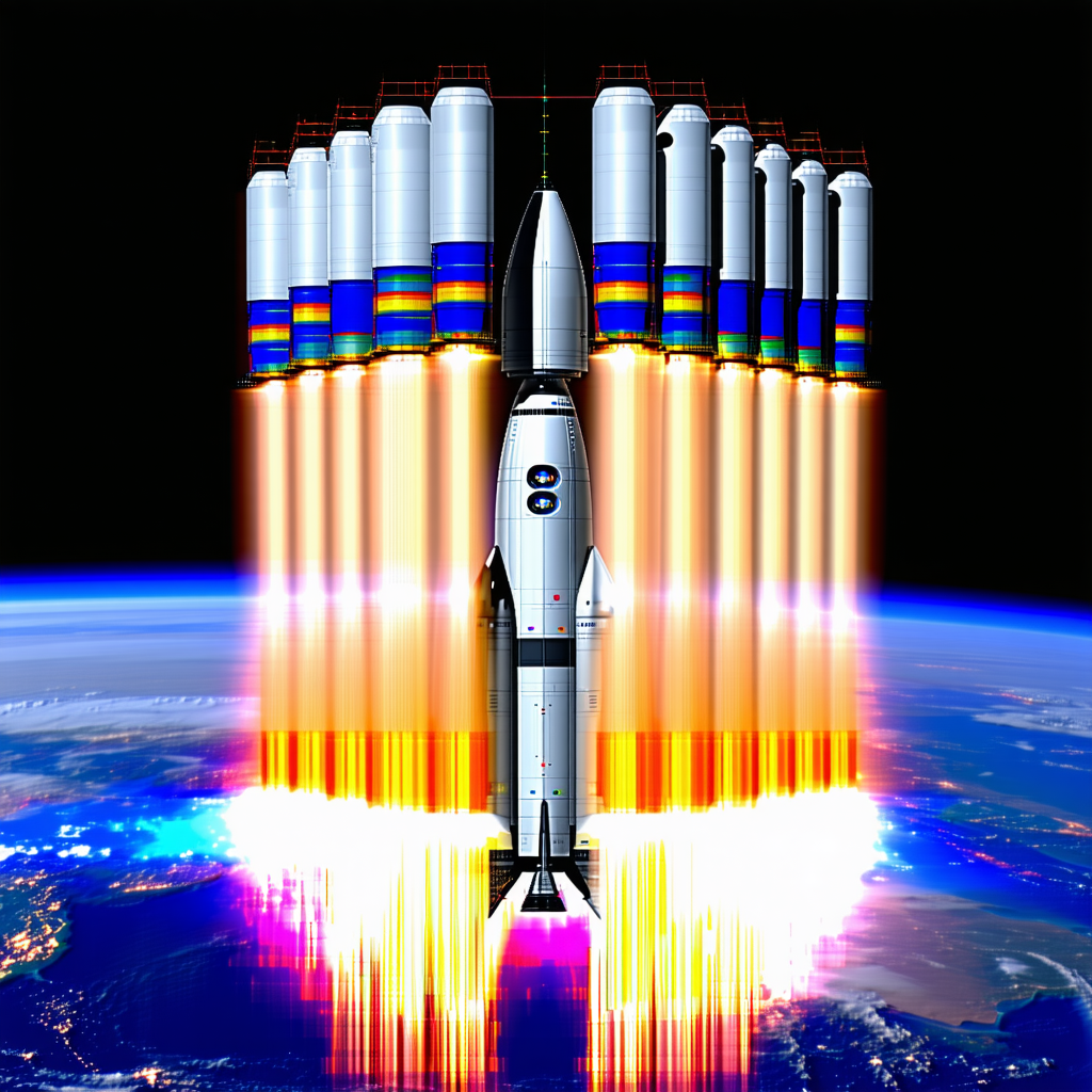 A Space Shuttle Is Shown In The Image, With Its Booster Rockets Still Attached