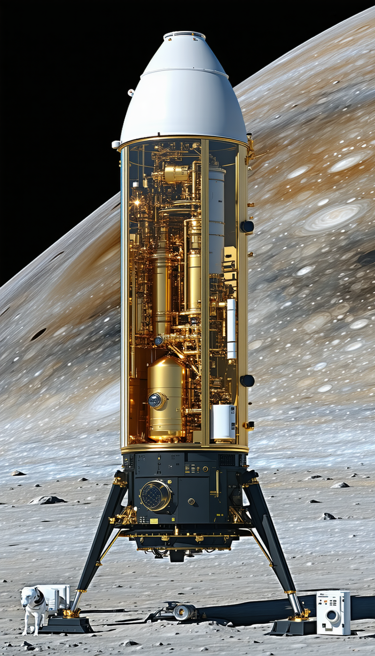 large, gold-colored structure sitting rocky