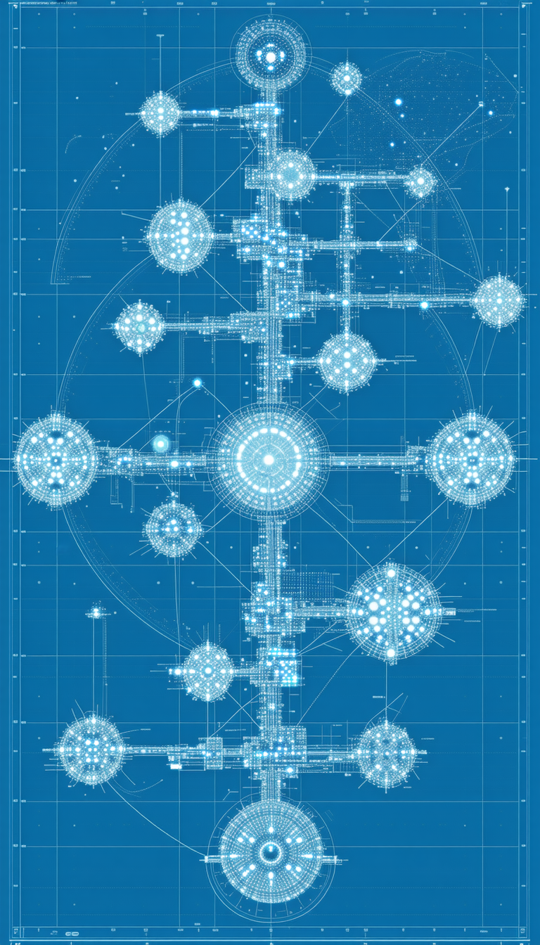 The Image Is A Blueprint Of A Futuristic Space Station