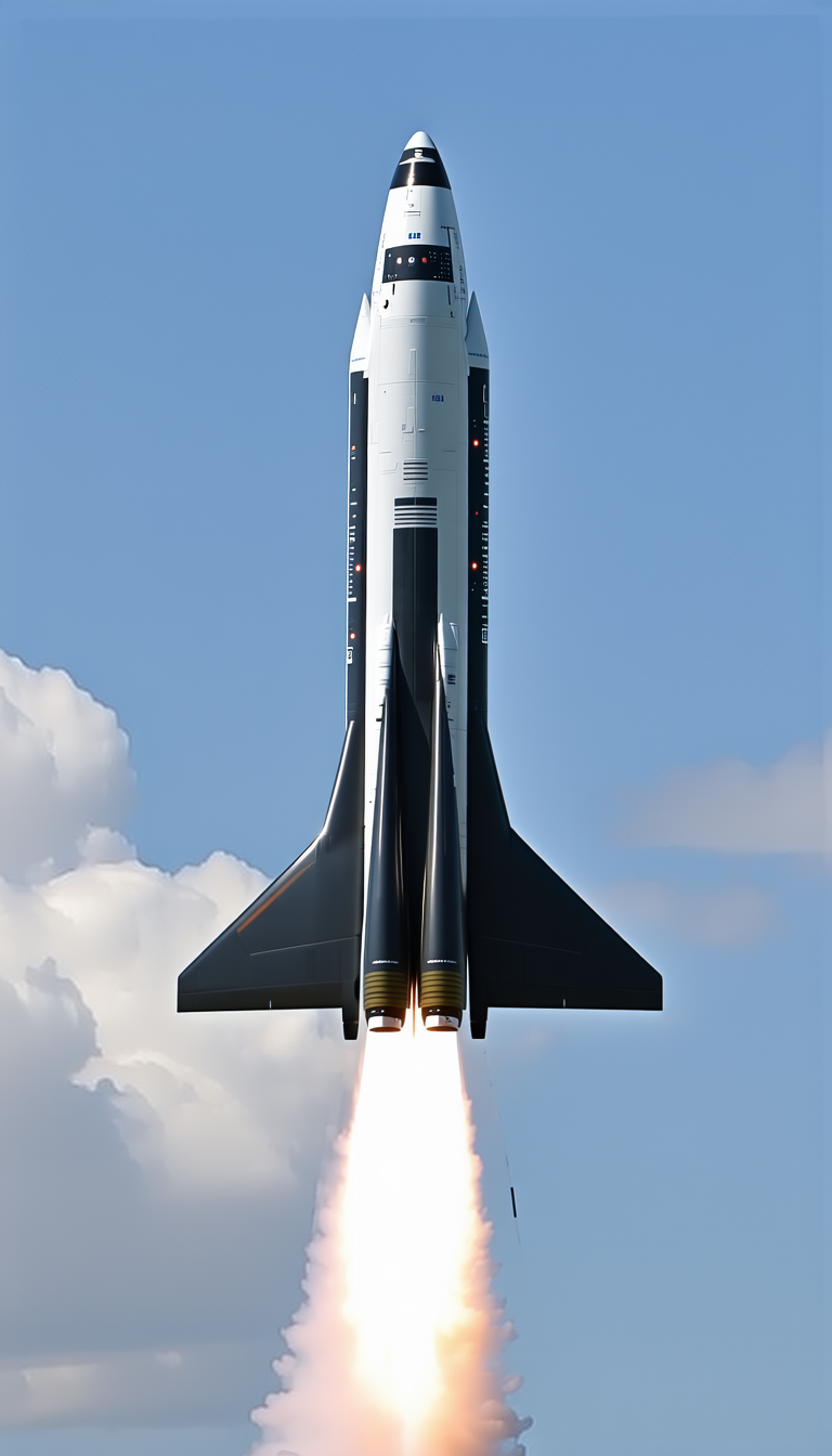 captures rocket launching into sky