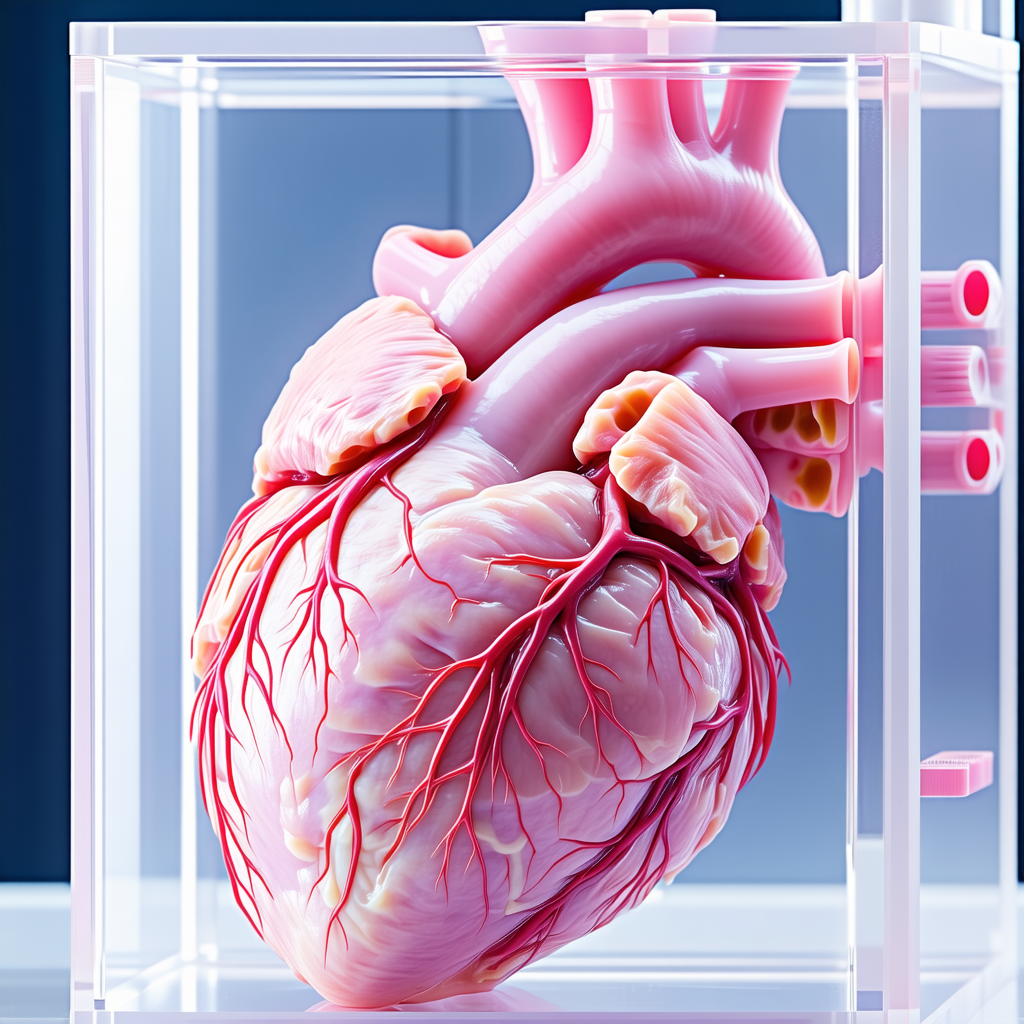 A Heart, Which Is Displayed In A Glass Case