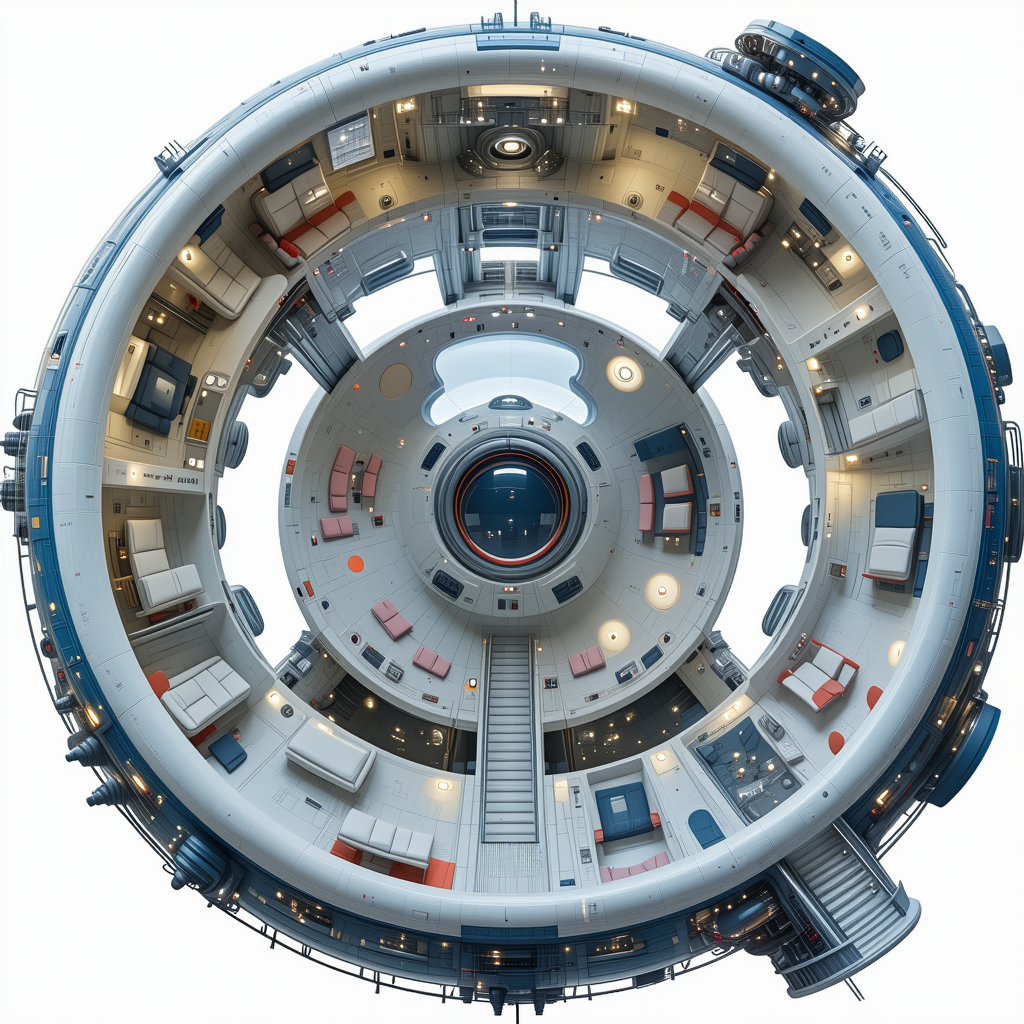 In The Image, There Is A Large, Round, White Spacecraft With A Central Circular Window