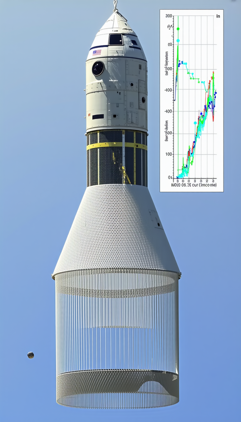 A Rocket Is Shown In The Image, With A Graph Of Its Trajectory Displayed Below It