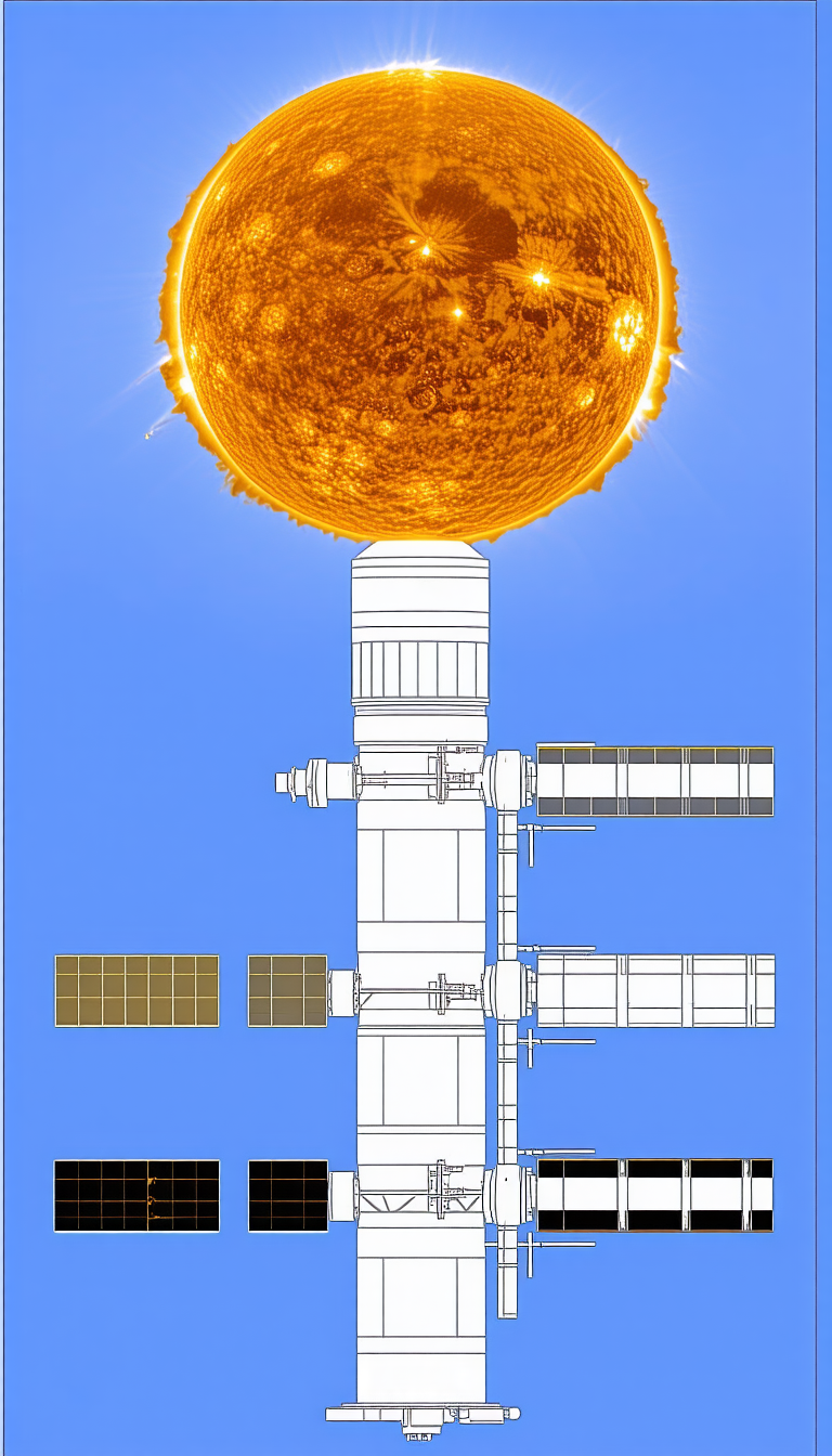 A Large White Satellite Is Shown In A Blue Sky