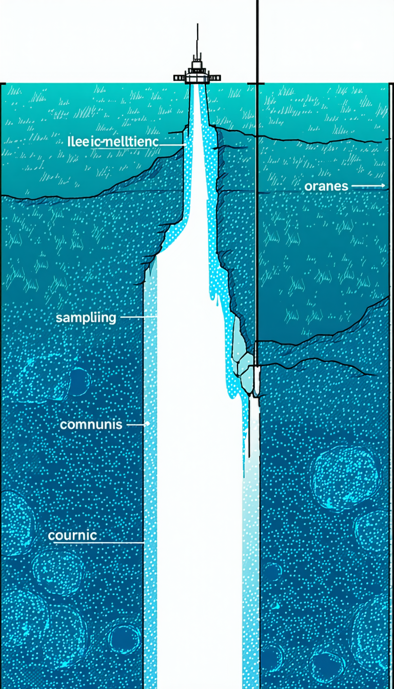 The Image Is A Cartoon Drawing Of A Large Iceberg With A Hole In The Middle