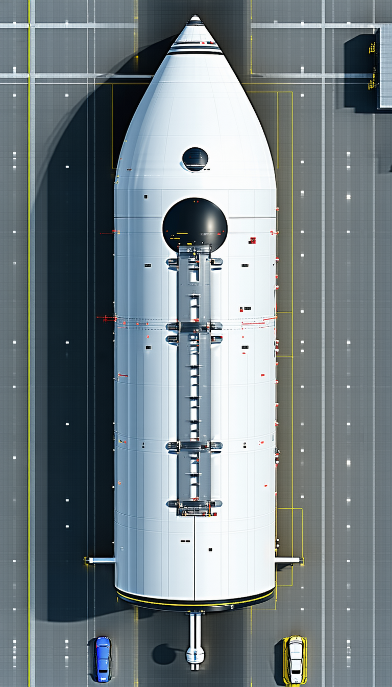 A Large White Space Shuttle Is Shown In A 3d Model