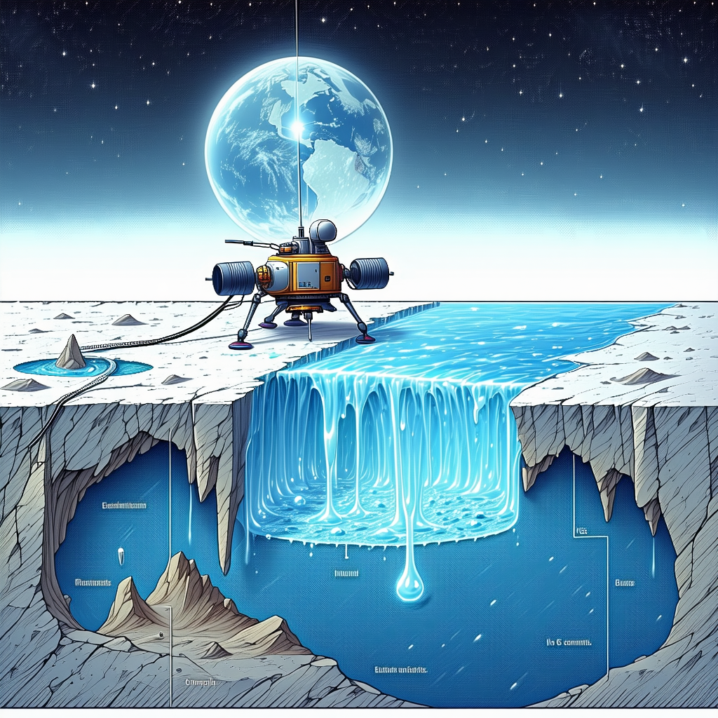 The Image Is A Cartoon Depiction Of A Space Station Floating In The Sky Above A Blue Ocean