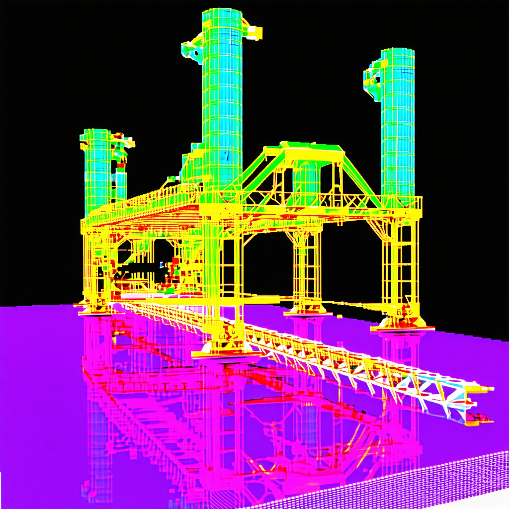 computer-generated model large industrial structure