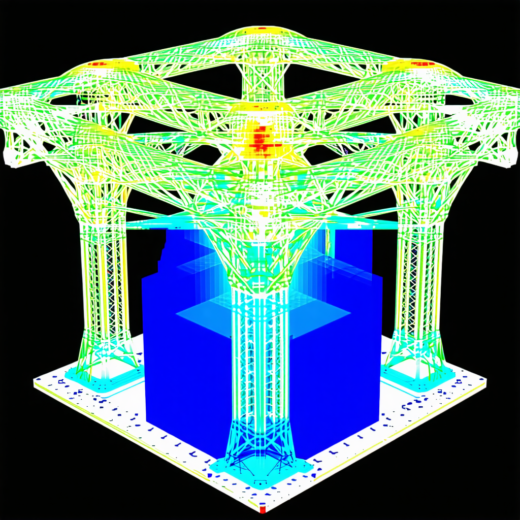 The Image Is A 3d Model Of A Building, Possibly A Bridge, With A Unique Design