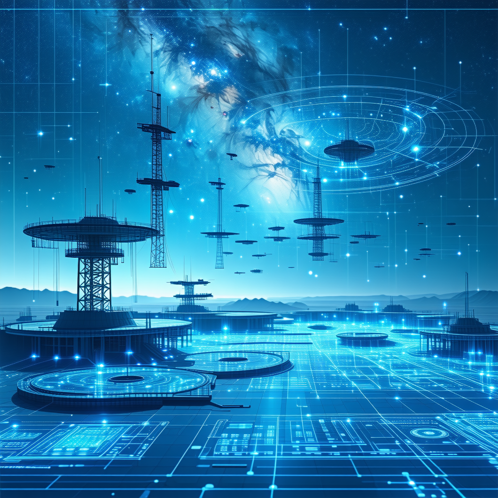 In This Image, There Is A Group Of Futuristic Buildings Floating In The Sky