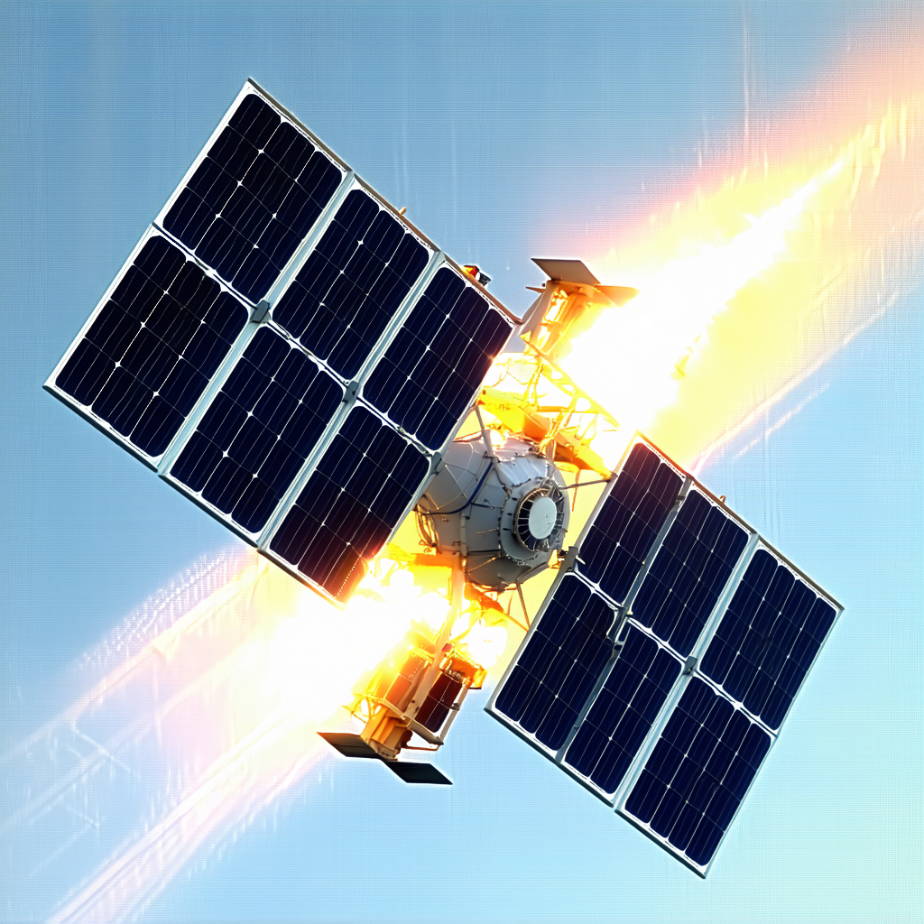 A Spacecraft With A Solar Panel On Its Side