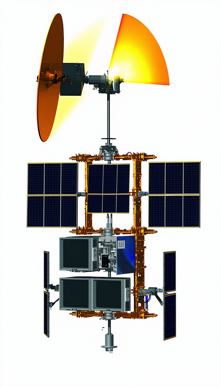 A Large, Futuristic Spacecraft With A Solar Panel On Top