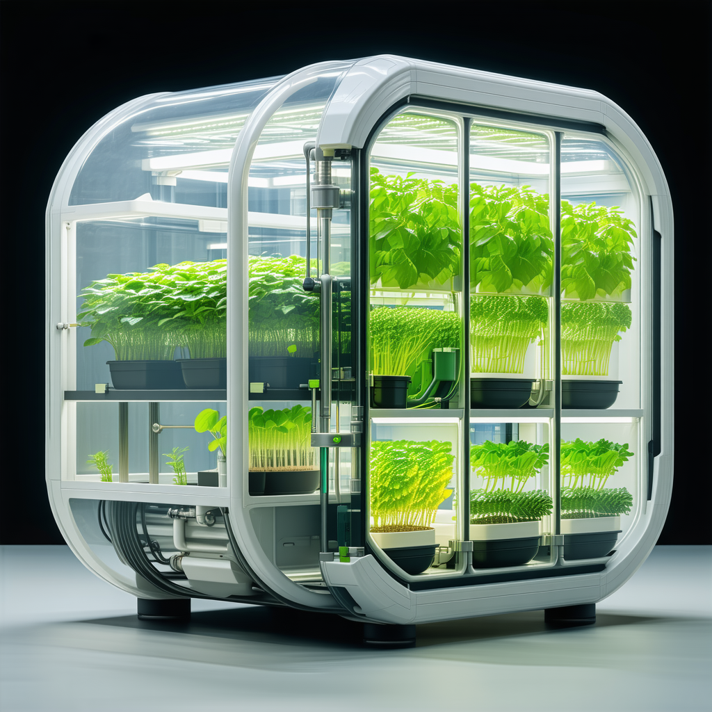 A Large, Round, Glass-walled Structure Filled With A Variety Of Plants