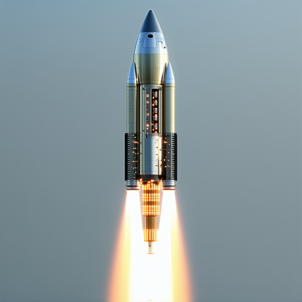 A Rocket Is Seen In The Sky, With Its Tail End Visible