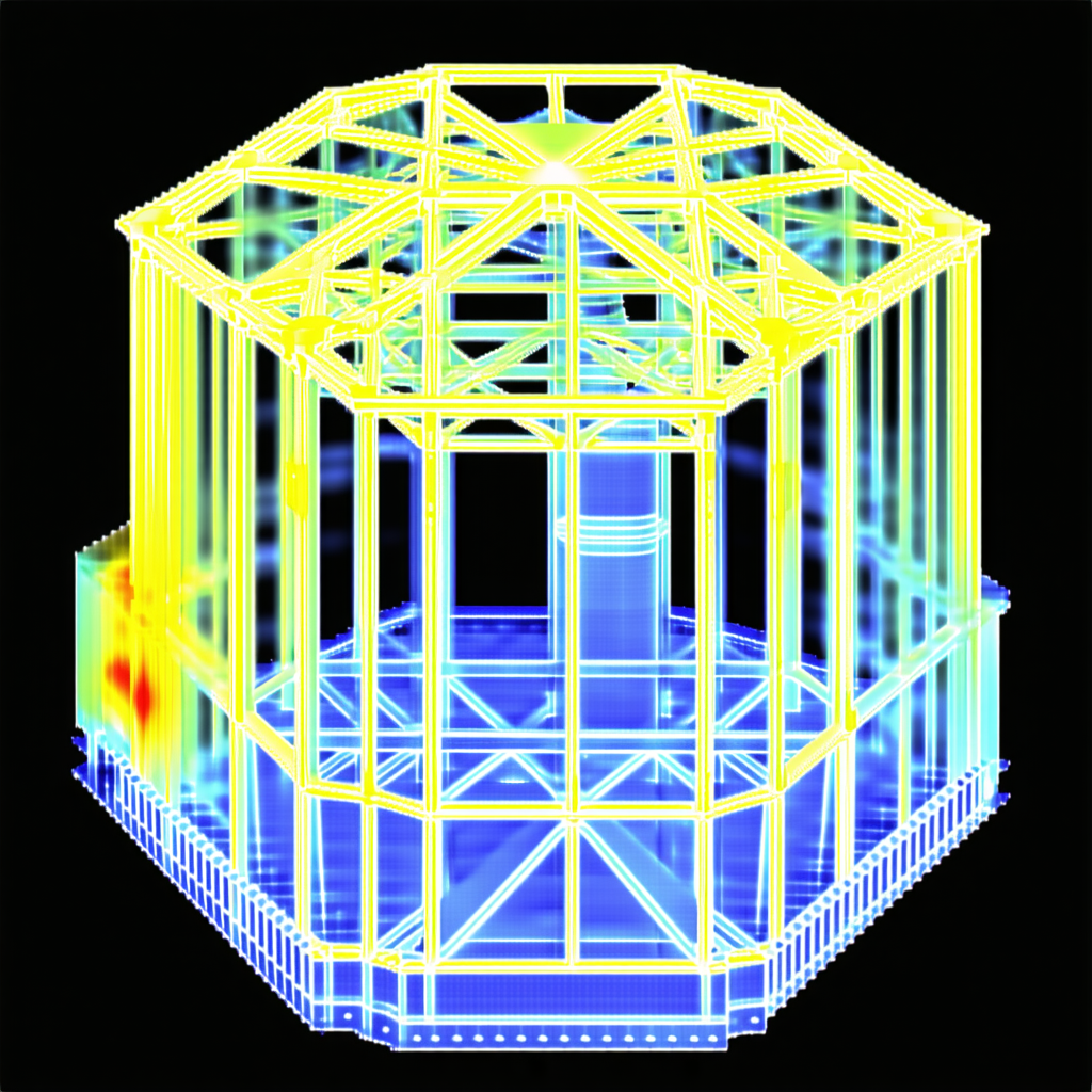 A Large, Three-dimensional Model Of A Building Is Displayed In A Room
