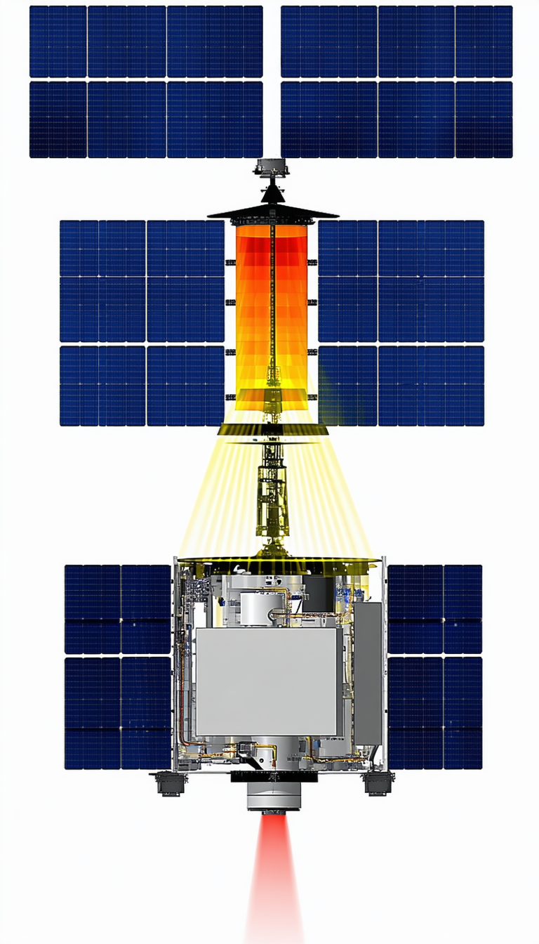 A Space Station With A Large Solar Panel On Its Side