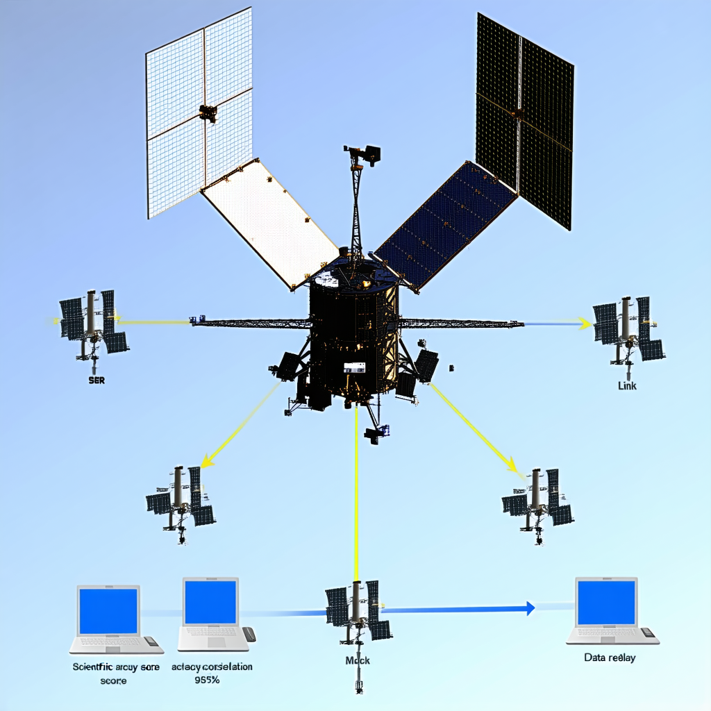 The Image Is A Diagram Of A Spacecraft, Showing Its Various Components And Their Connections