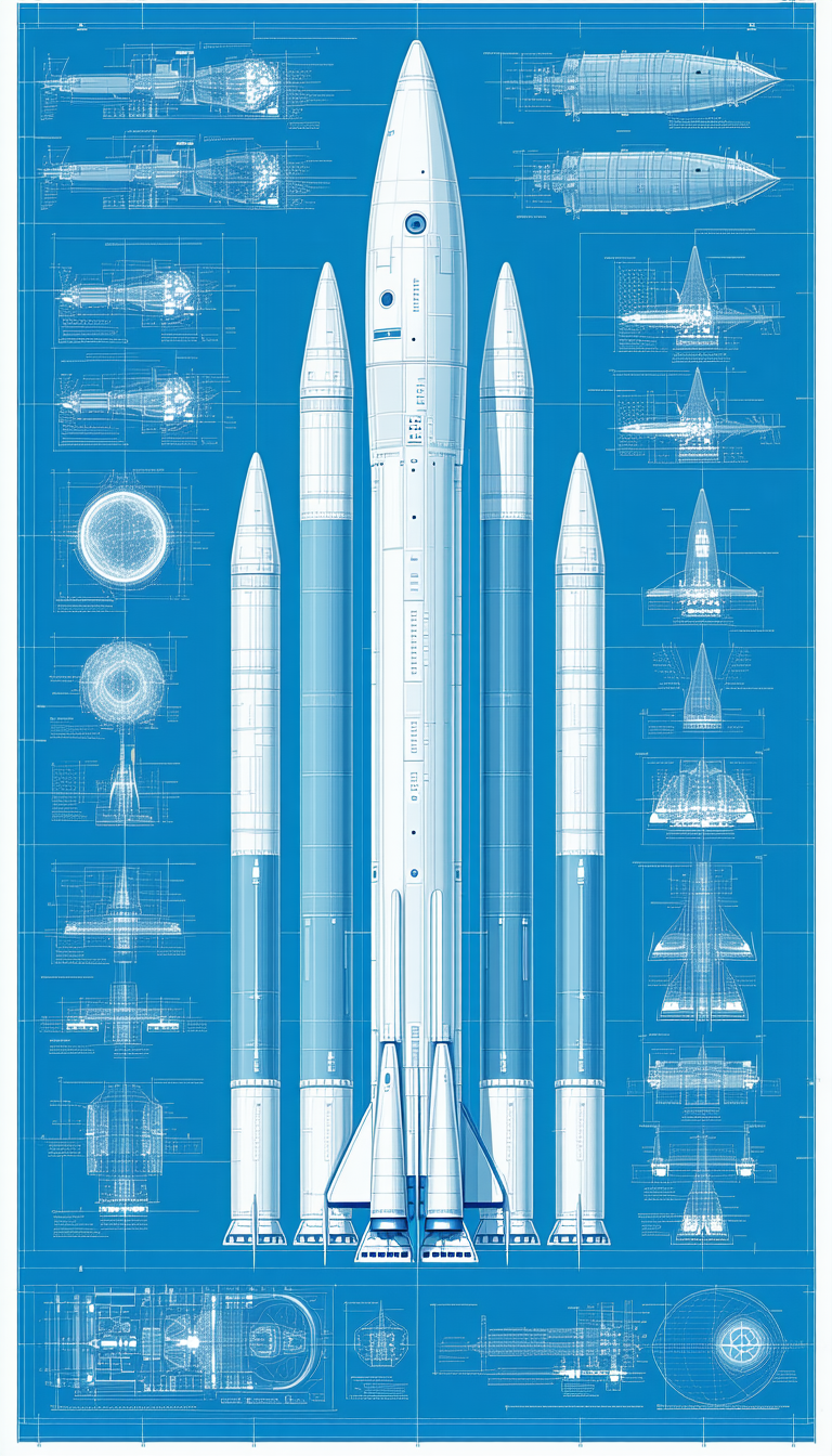 A Blue Illustration Of A Rocket Ship Is Displayed