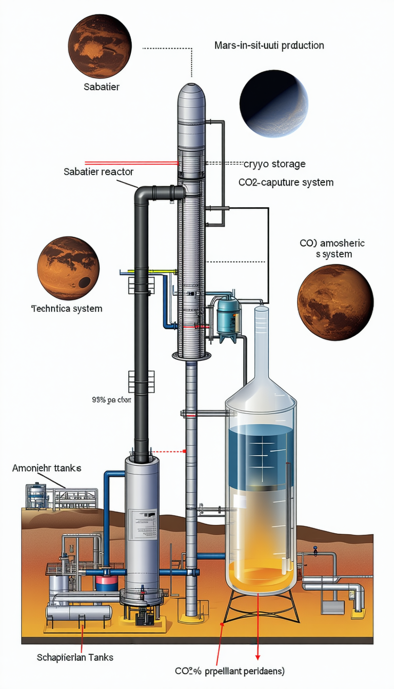 The Image Is A Diagram Of A Chemical Plant, Showing The Process Of Creating A Chemical Compound