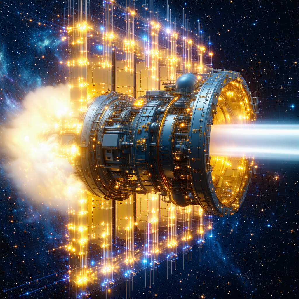 A Futuristic Spacecraft With A Large, Circular Structure At The Center