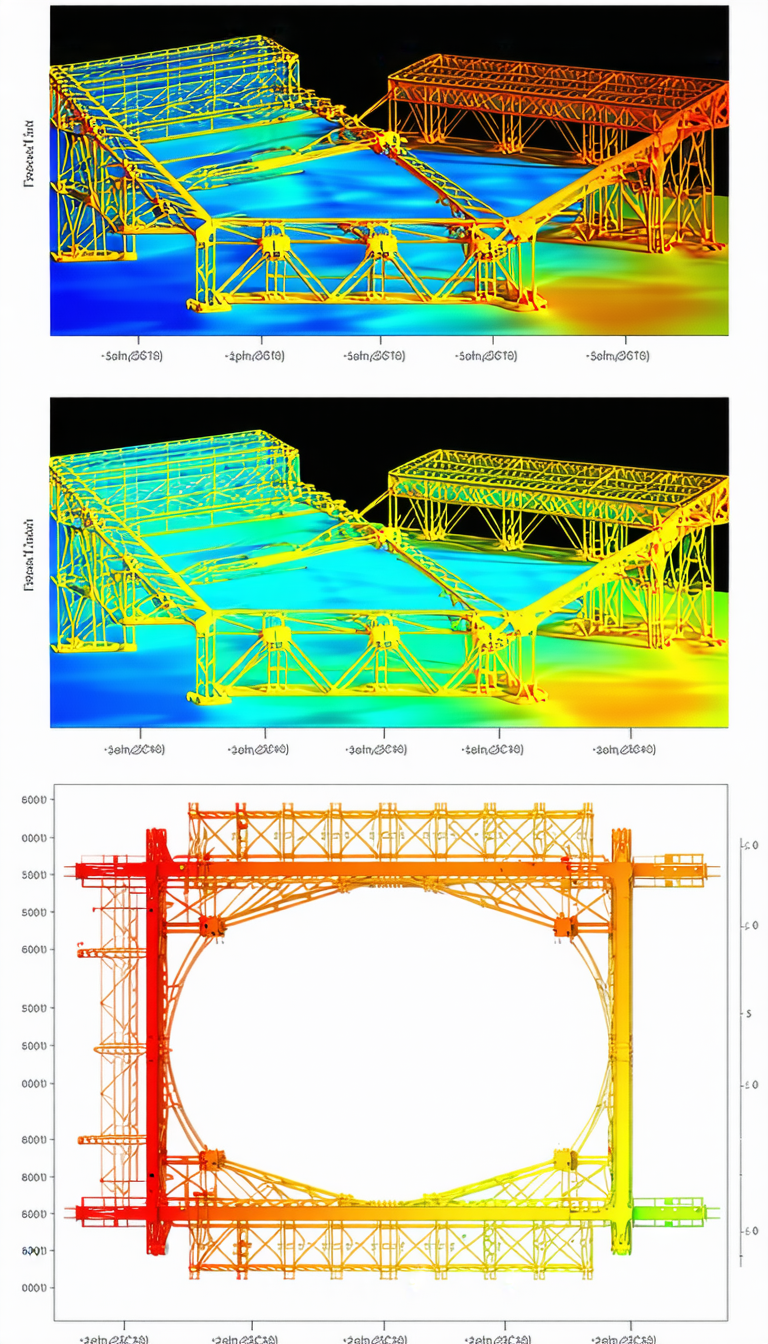 The Image Is A Collection Of Three Different Pictures Of A Large Crane