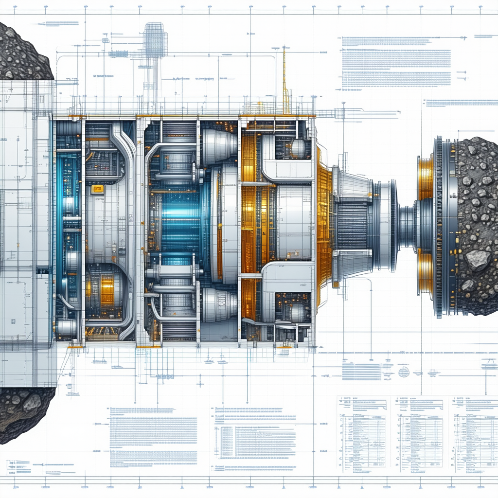 A Detailed Drawing Of A Rocket Engine Is Shown, With Various Parts Labeled