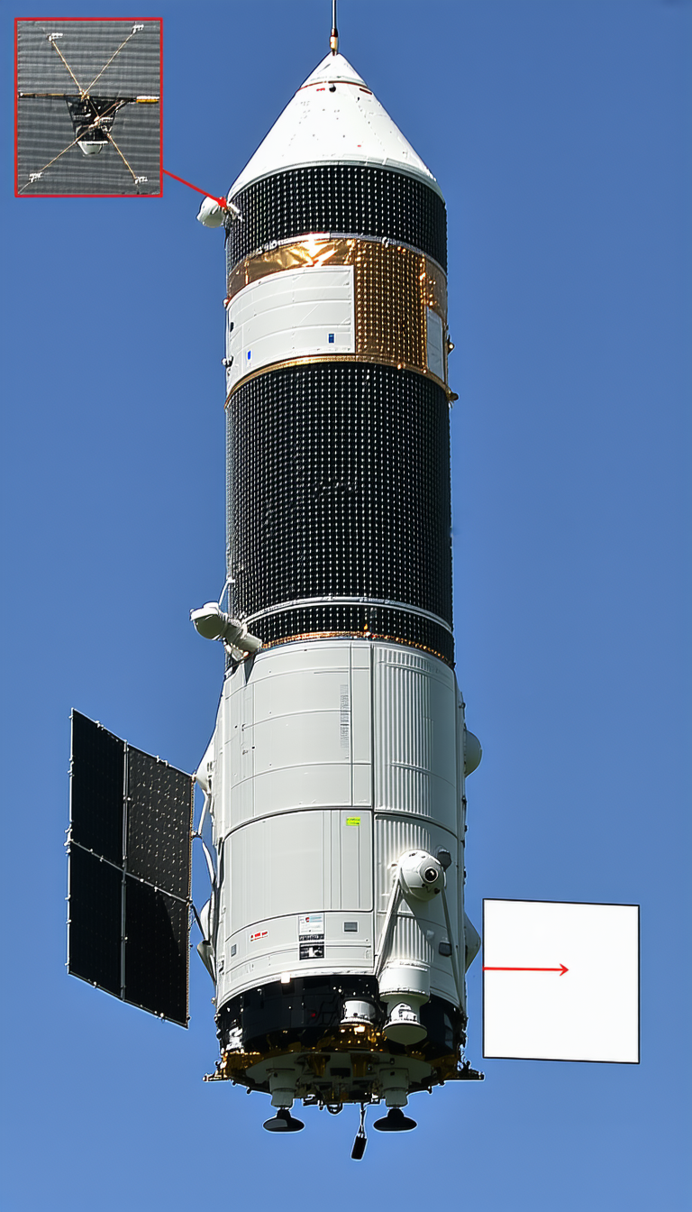 A Large White Satellite Dish Mounted On A White Tower