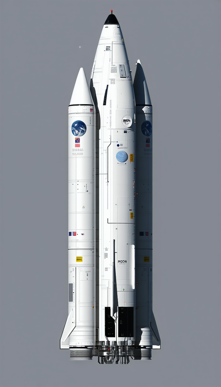A Large White Rocket Ship Is Shown In A 3d Model