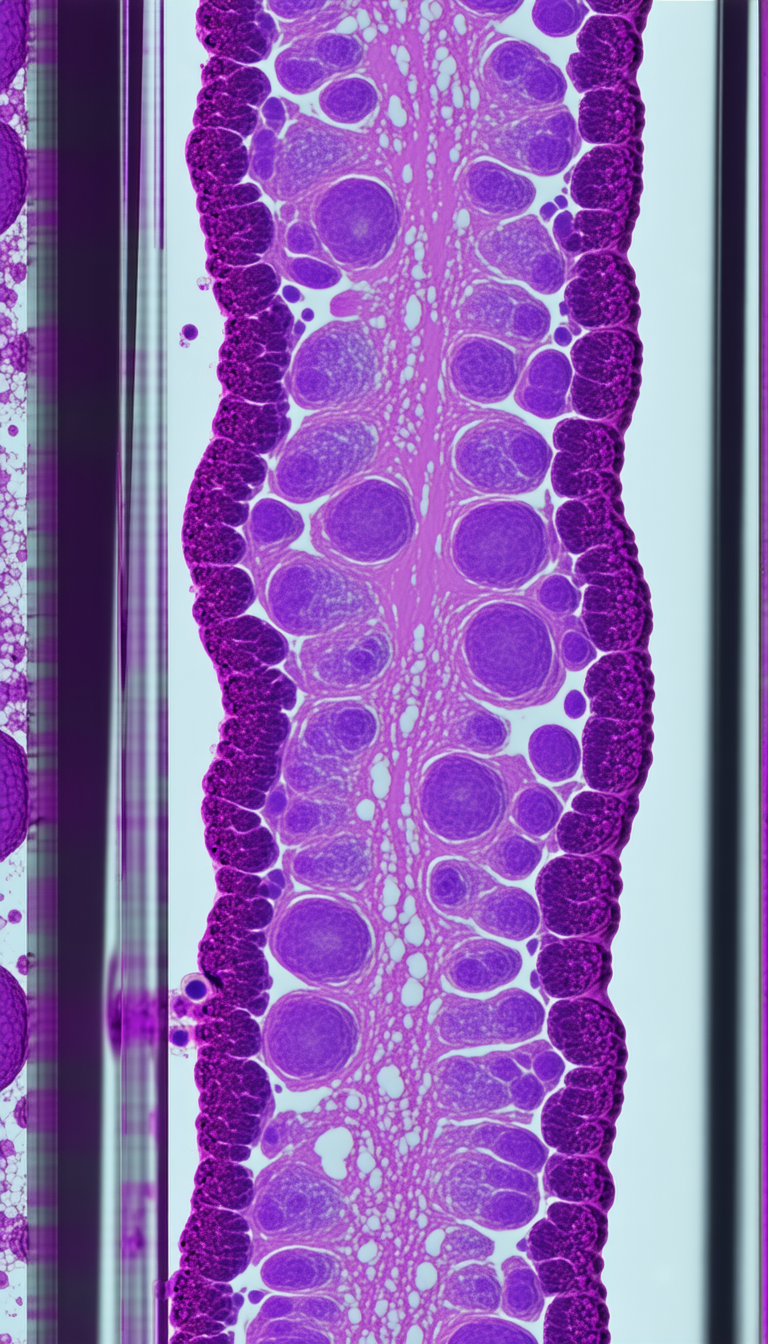 A Purple Tissue Sample, Possibly A Piece Of A Brain, Placed In A Glass Container