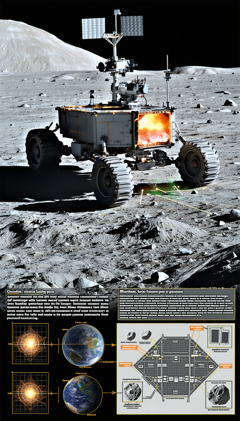 A Robotic Vehicle Is Driving On The Surface Of The Moon
