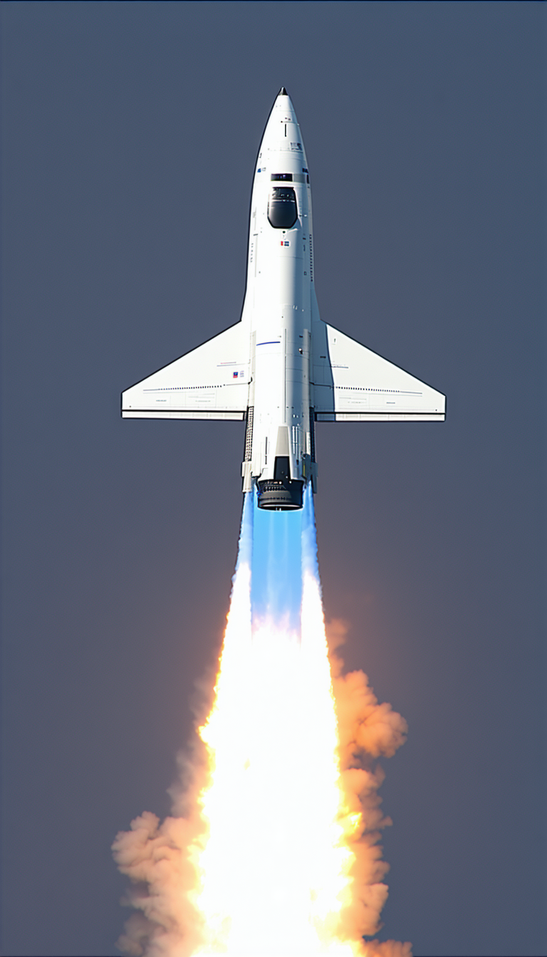 A White Jet Is Flying Through The Sky, Leaving A Trail Of Smoke Behind It