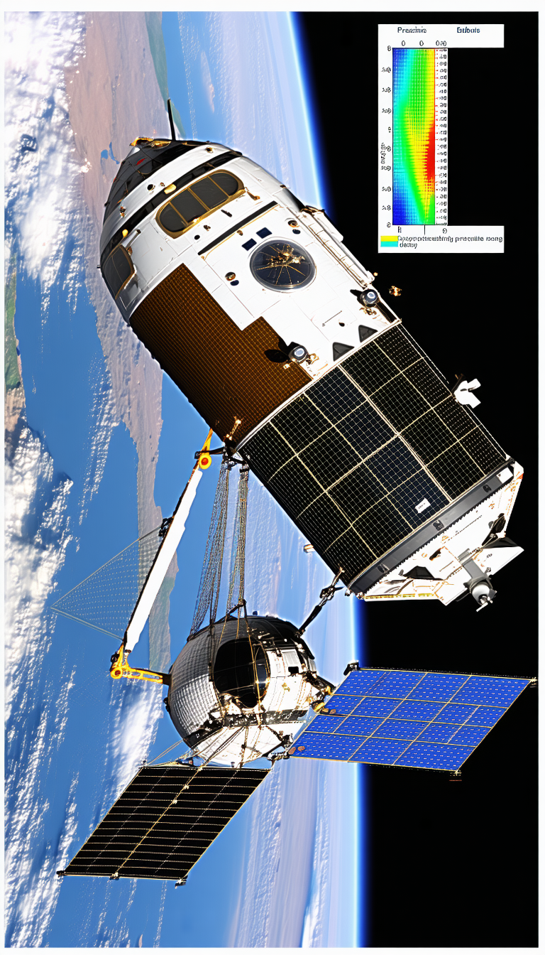 A Space Shuttle With A Large Satellite Attached To The Back Of It