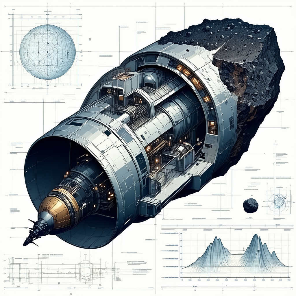 spacecraft shown detailed drawing
