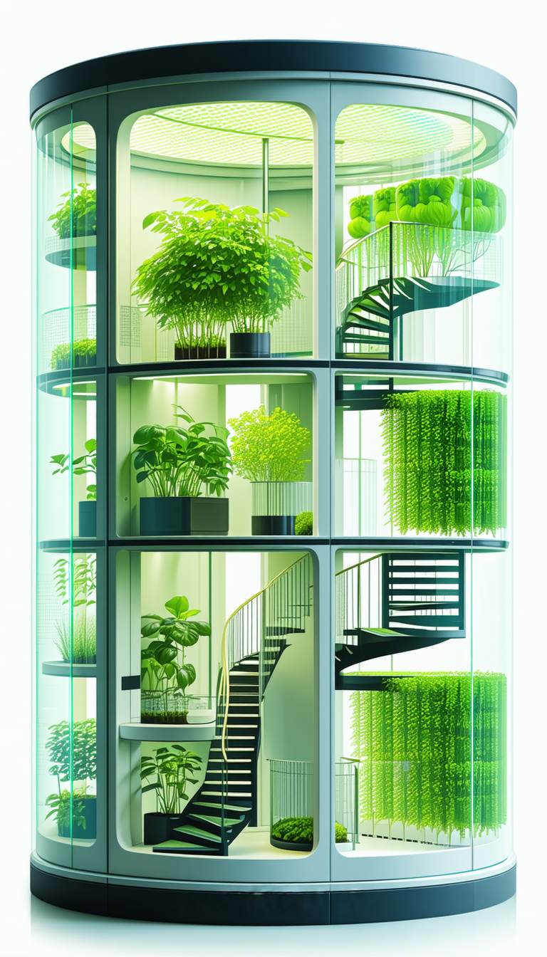 A Large, Multi-level Building With A Variety Of Plants And Greenery