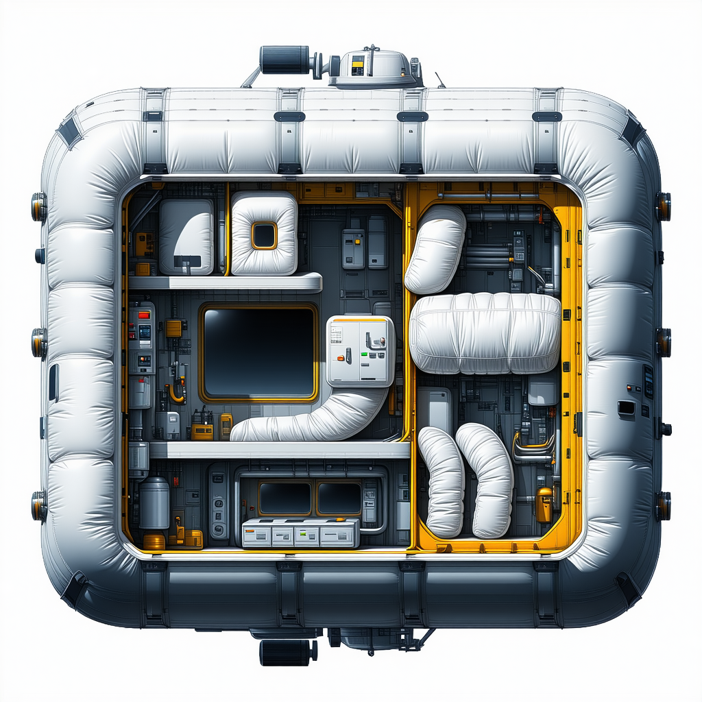 The Image Is A 3d Illustration Of A Space Shuttle, Showcasing Its Various Components