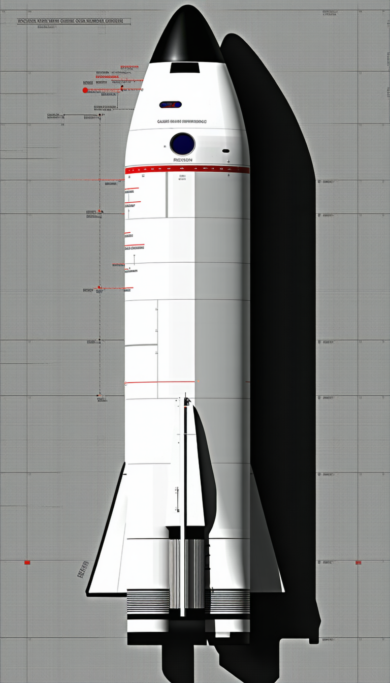 A White Rocket Ship Is Shown In A 3d Model