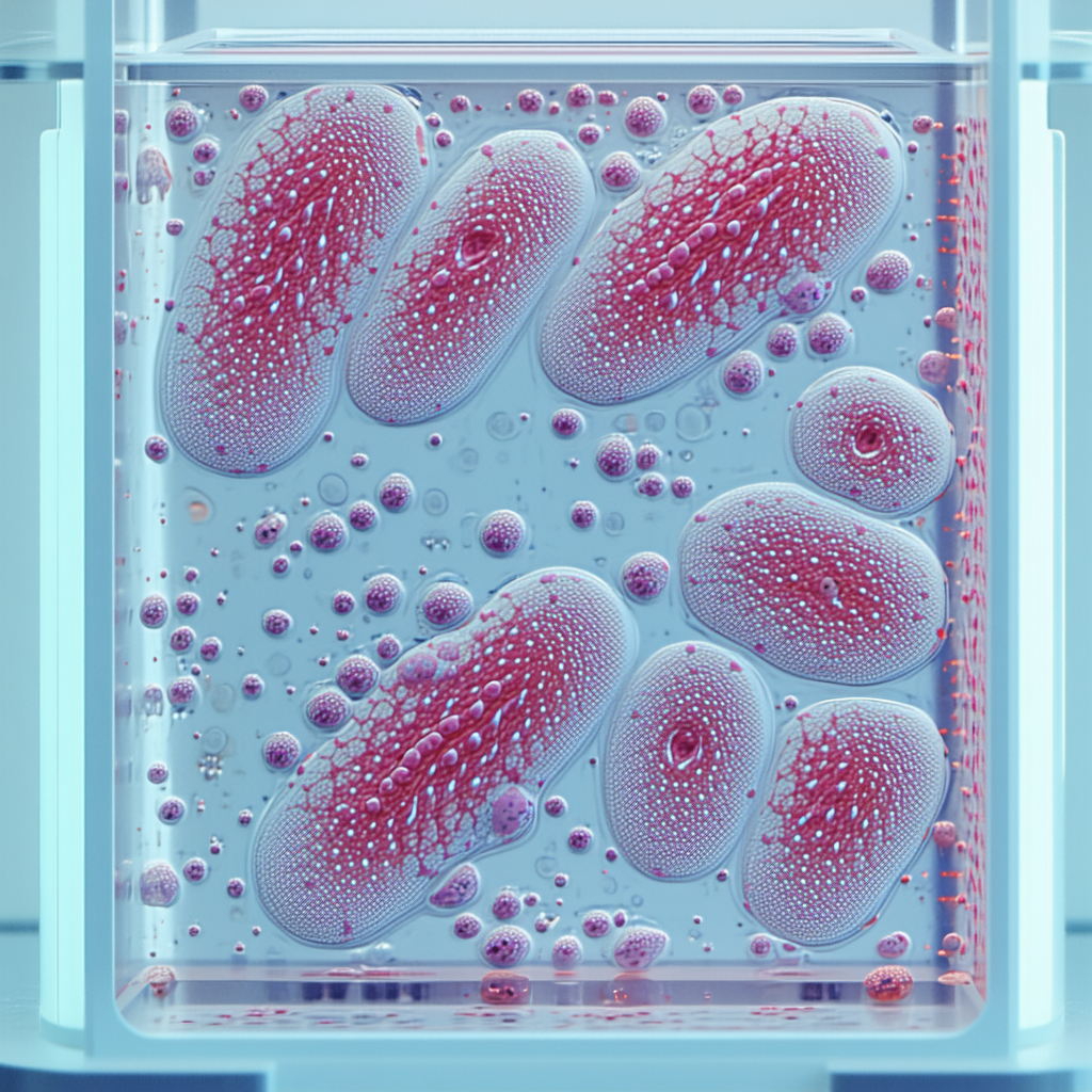 A Large Glass Container Filled With A Red Liquid
