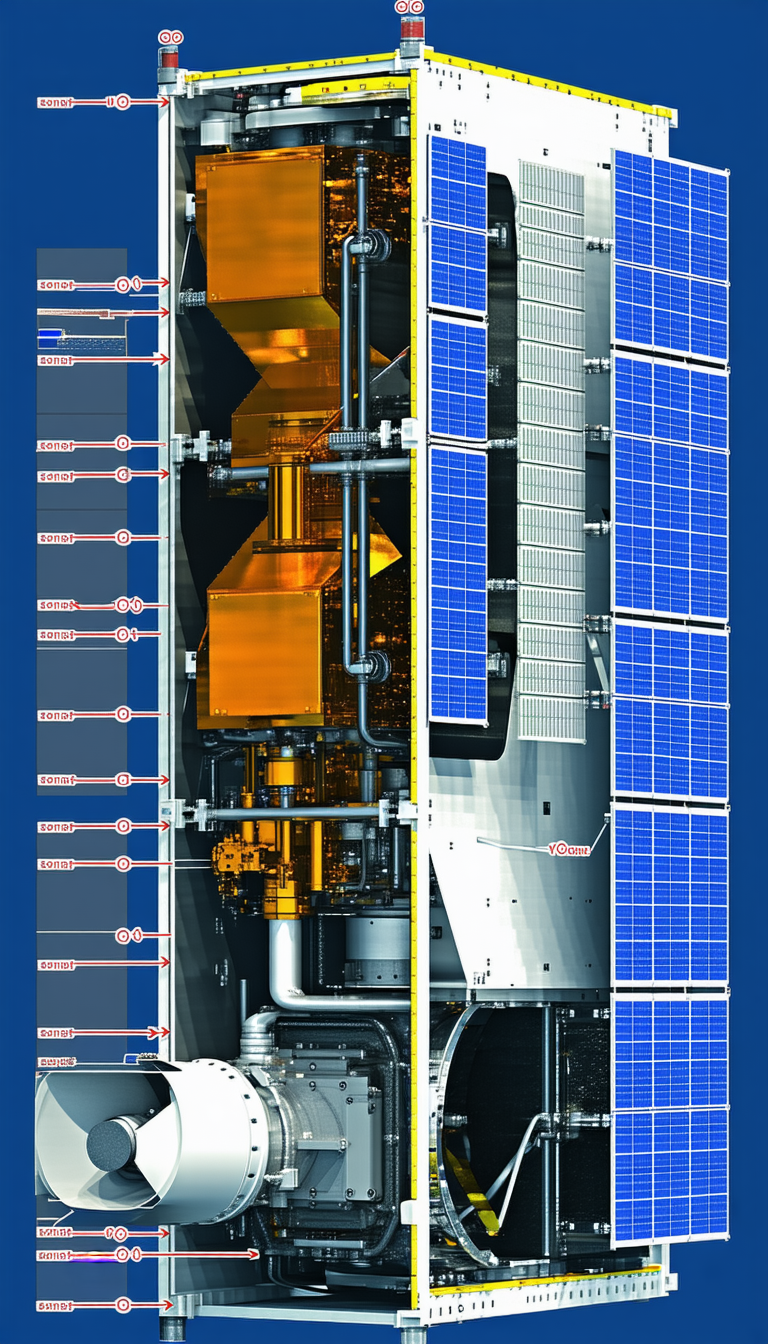 A Large, Industrial-looking Structure With A Solar Panel On Top