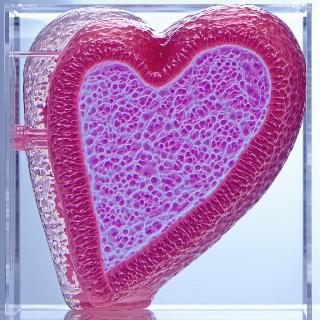A Heart-shaped Object Made Of Glass, With A Pinkish Hue