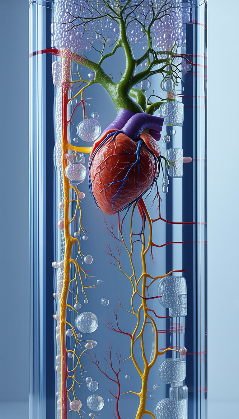 close-up heart, showcasing intricate structure