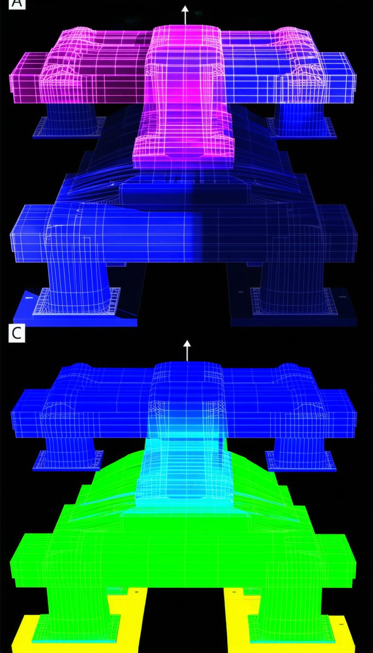A Blue And Pink Object Is Shown In A 3d View
