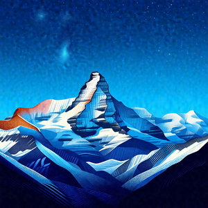 Majestic mountain with a snow-covered peak