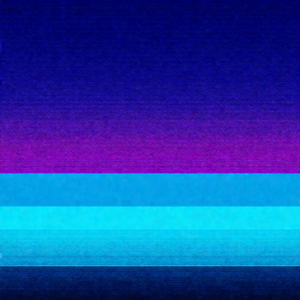 Colorful, abstract painting of a blue ocean with a purple...