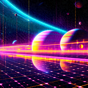 Colorful and vibrant depiction of a space scene