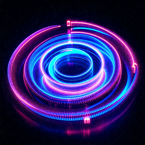 Brightly lit, glowing circle with a blue hue