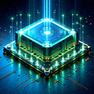 Futuristic, blue-toned illustration of a building with a ...