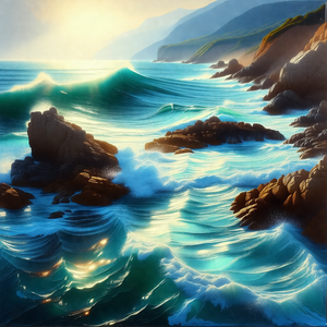 Beautiful scene of a large body of water, likely the ocea...