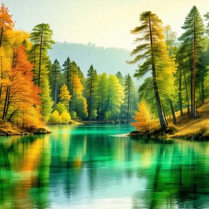 Serene scene of a river flowing through a forest