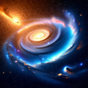 Stunning space scene featuring a blue spiral nebula with ...